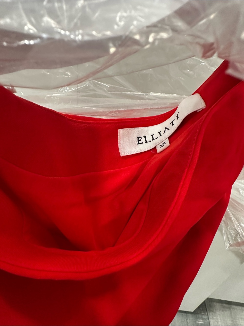 Elliatt Strapless Red Draped Satin Gown - Picture 3 of 4